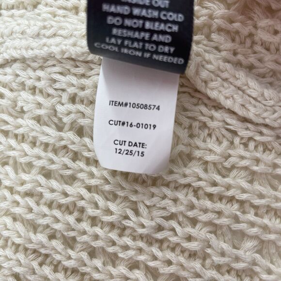 Torrid Sz 1X Cardigan Sweater Open Front Open Knit Fringe Oversized Boho Beige - Picture 10 of 10